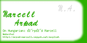 marcell arpad business card